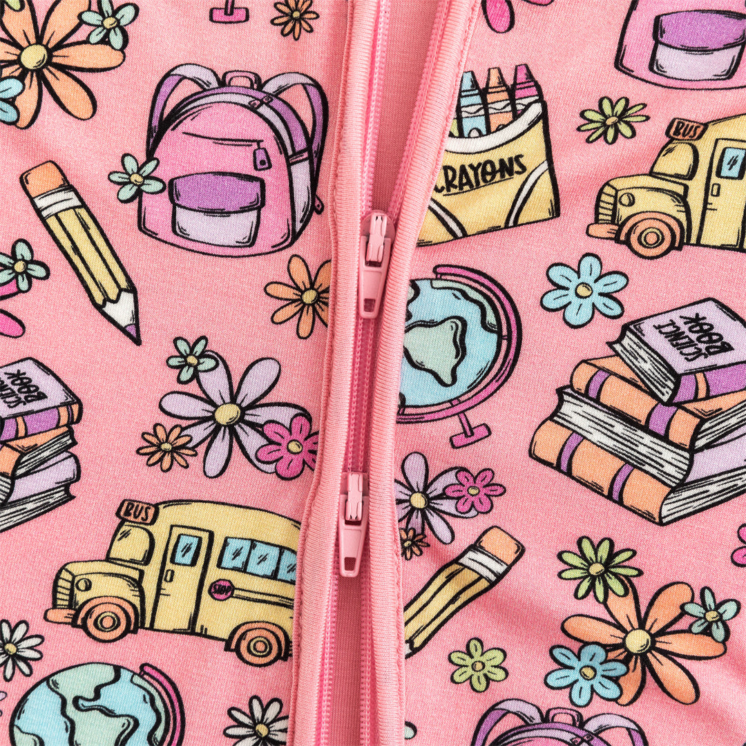 Papeterie scolaire en bambou pour bébé avec fermeture éclair