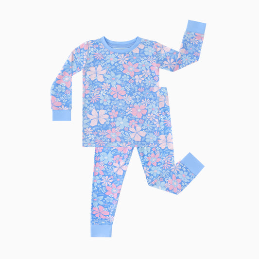 Spring Petal Party Kids Bamboo Two Piece Pajama Set bamboo clothing design - baby apparel bamboo clothing with custom design - baby wear front view