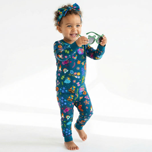 Spring Magic Garden Bamboo Two Piece Pajama Set bamboo clothing design - baby apparel bamboo clothing with custom design - baby wear front view