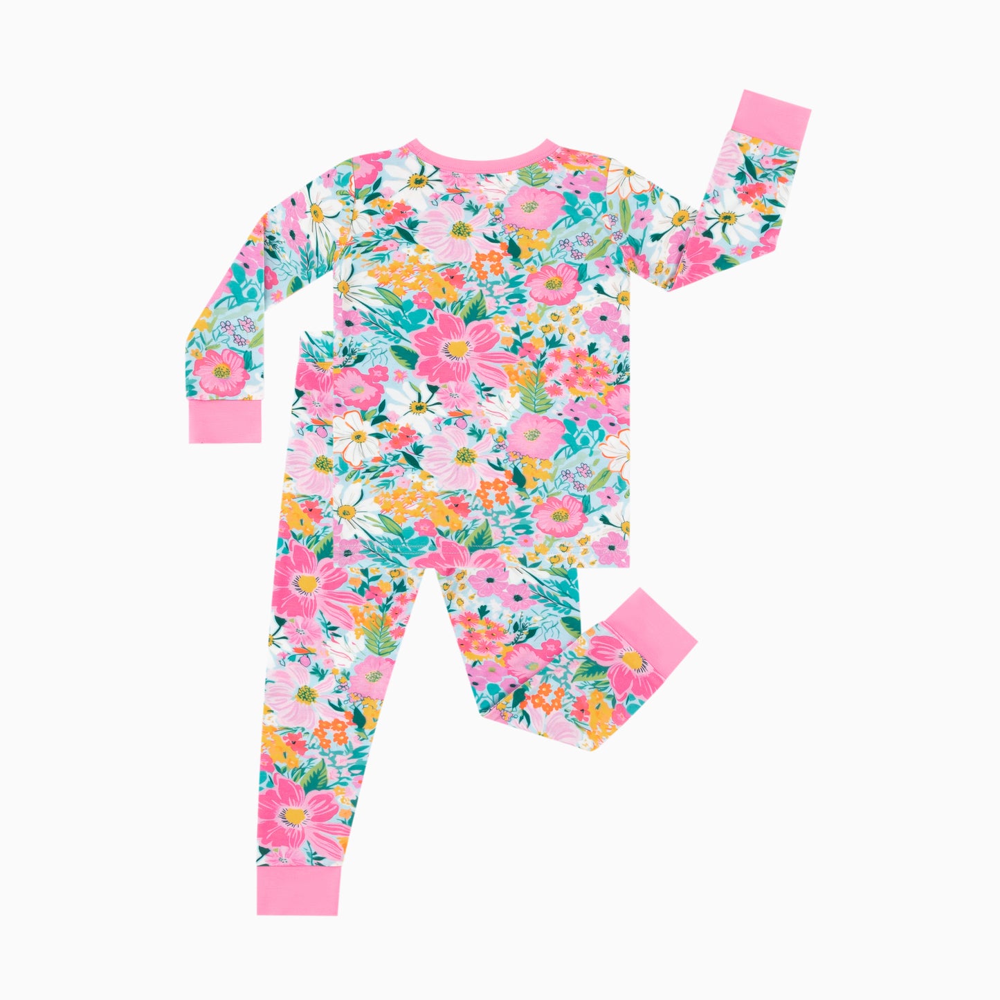 Spring Wildflower Dreams Kids Bamboo Two-Piece Pajama Set