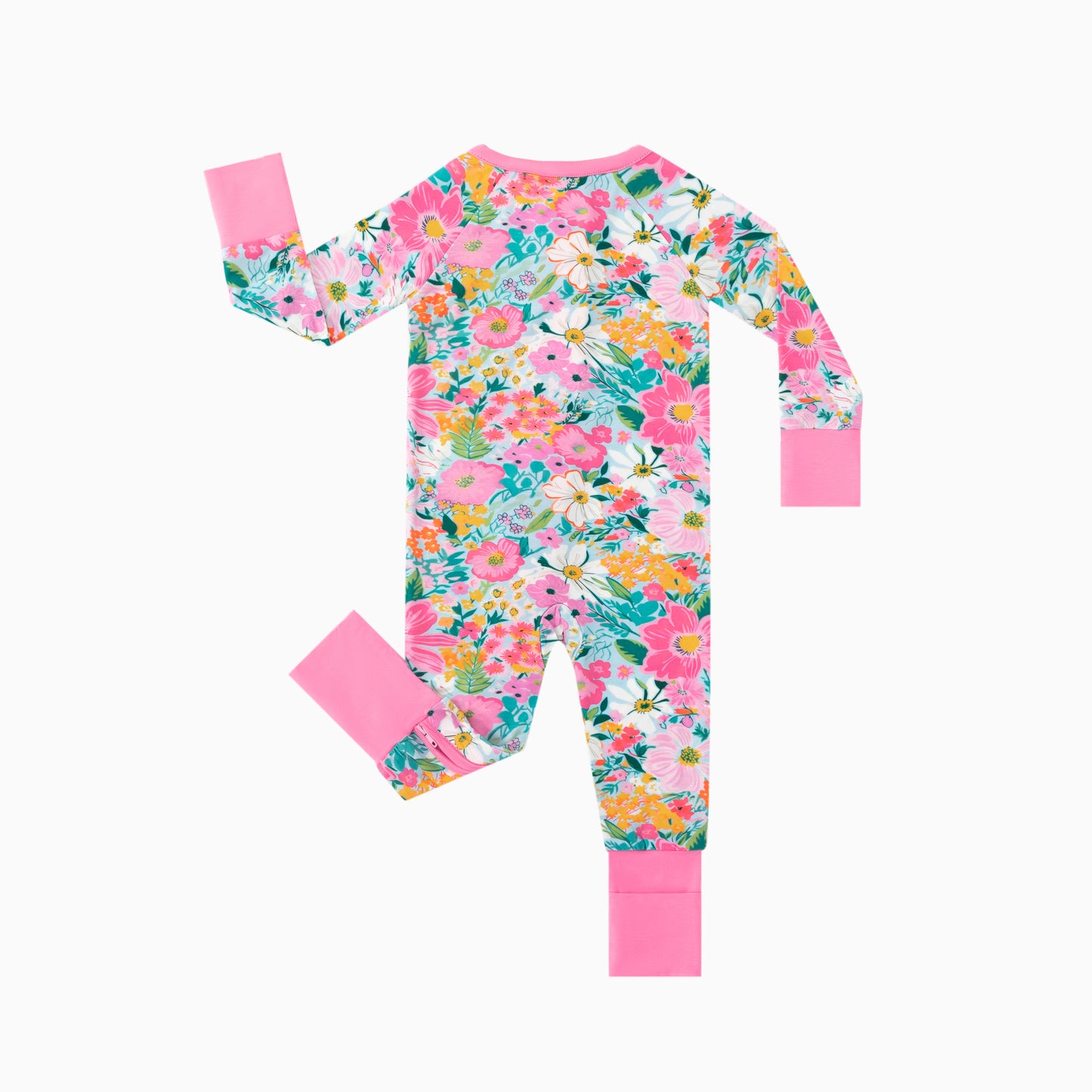 Spring Wildflower Dreams Bamboo Zipper Romper Pajamas