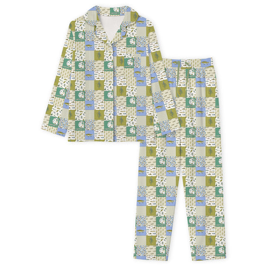 Outdoor Fishing Western Patchwork Print Bamboo Mens Pajamas Set bamboo clothing design - baby apparel bamboo clothing with custom design - baby wear front view