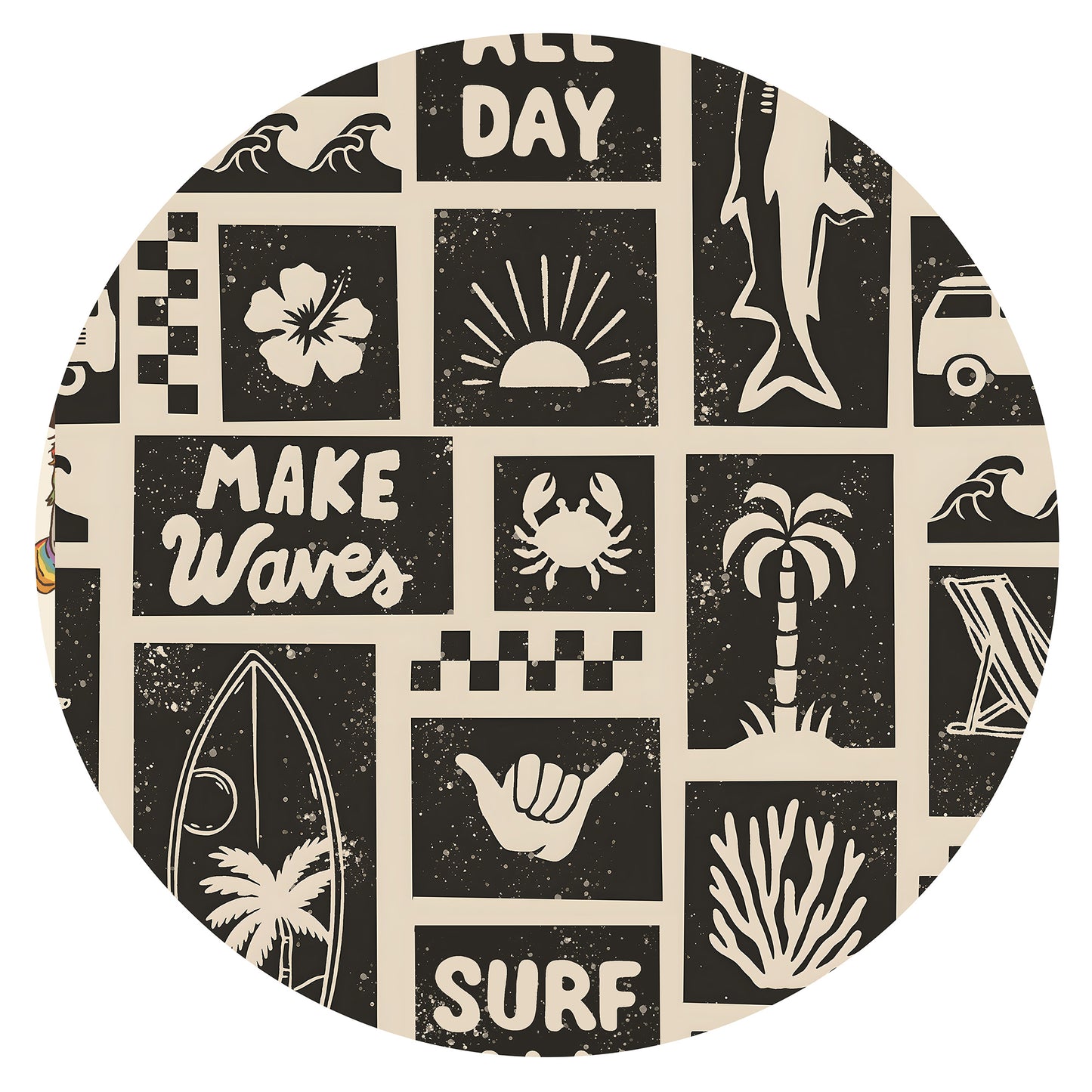 Retro Surf Waves Bamboo Zipper Pajama Romper