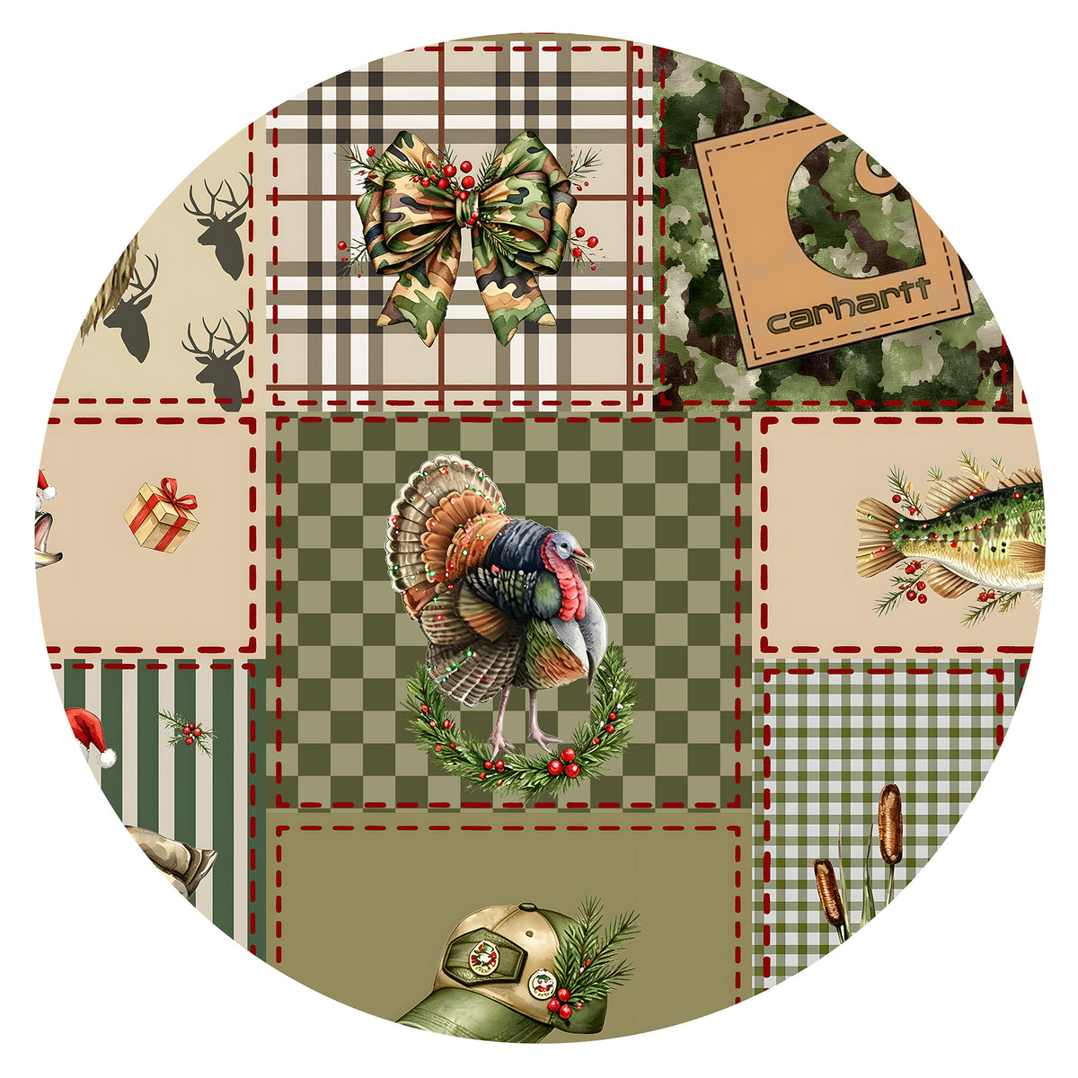 Christmas Cabin Patchwork Bamboo Blanket