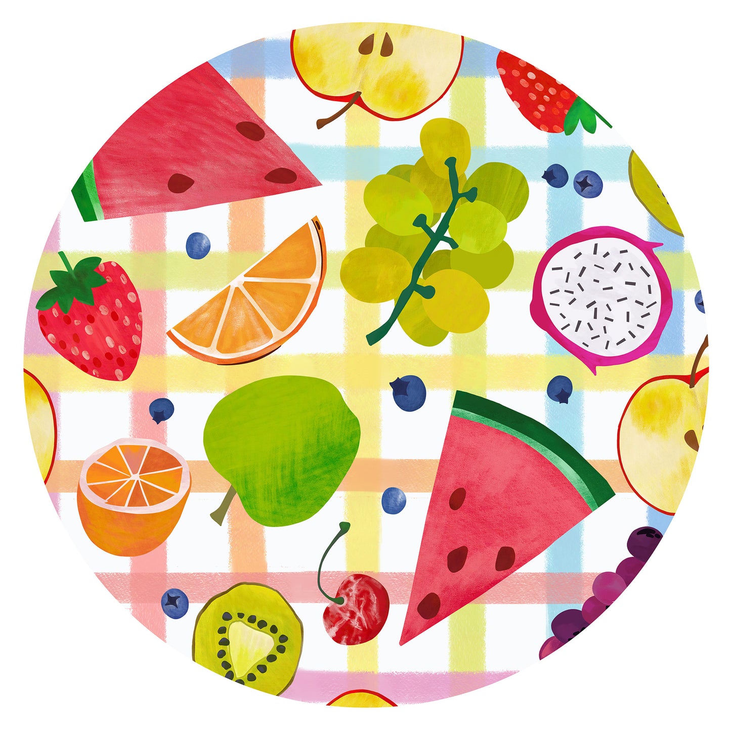 Tutti Frutti Plaid Bamboo Zipper Pajama Romper