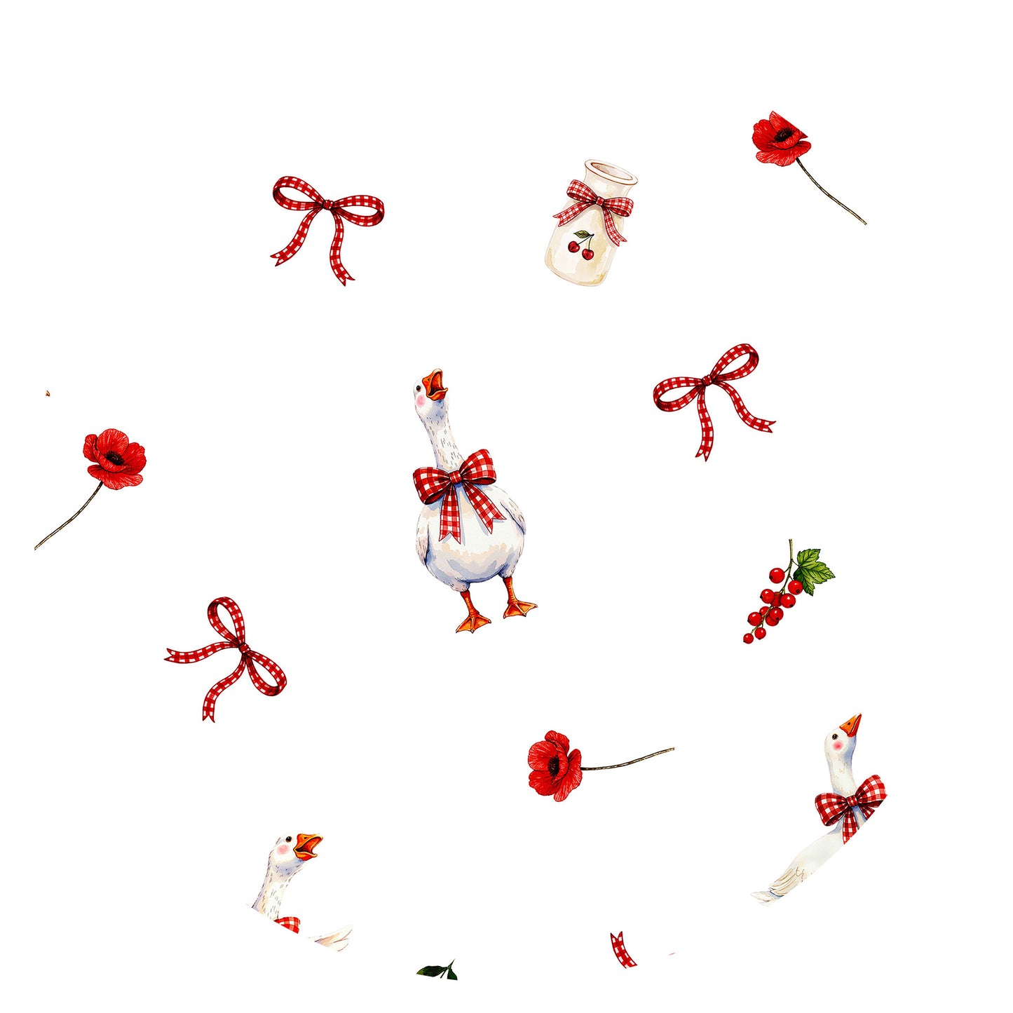 Country Goose and Bows Kids Bamboo Two-Piece Pajama Set