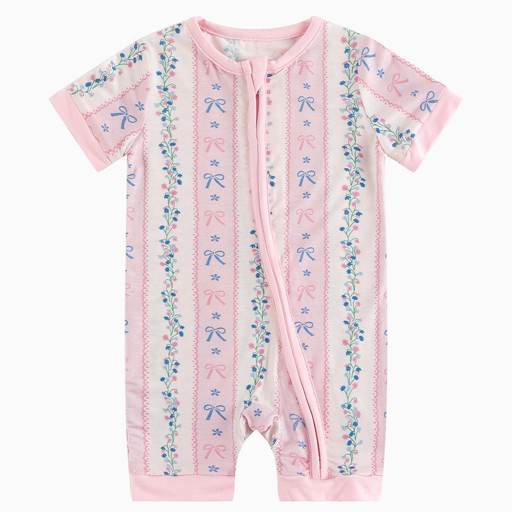 북유럽 드림 잔디 녹색 패턴 짧은 대나무 지피 아기 장난 꾸러기