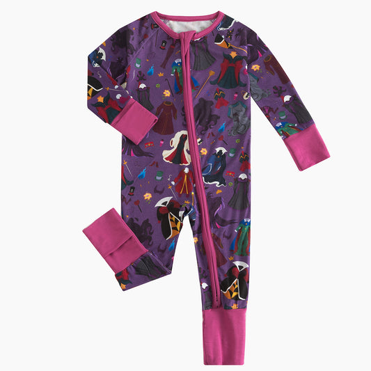 Halloween bamboo zipper romper design - baby apparel bamboo zipper romper with custom design - baby wear front view
