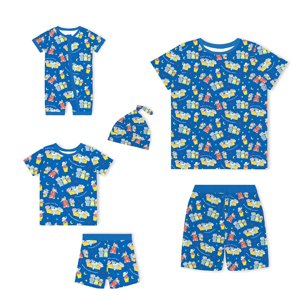Father's Day Elephant Bamboo Family Short Matching Pajamas