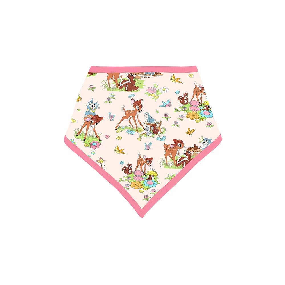Little Deer Flowers Animals Pink Bamboo Baby Bib