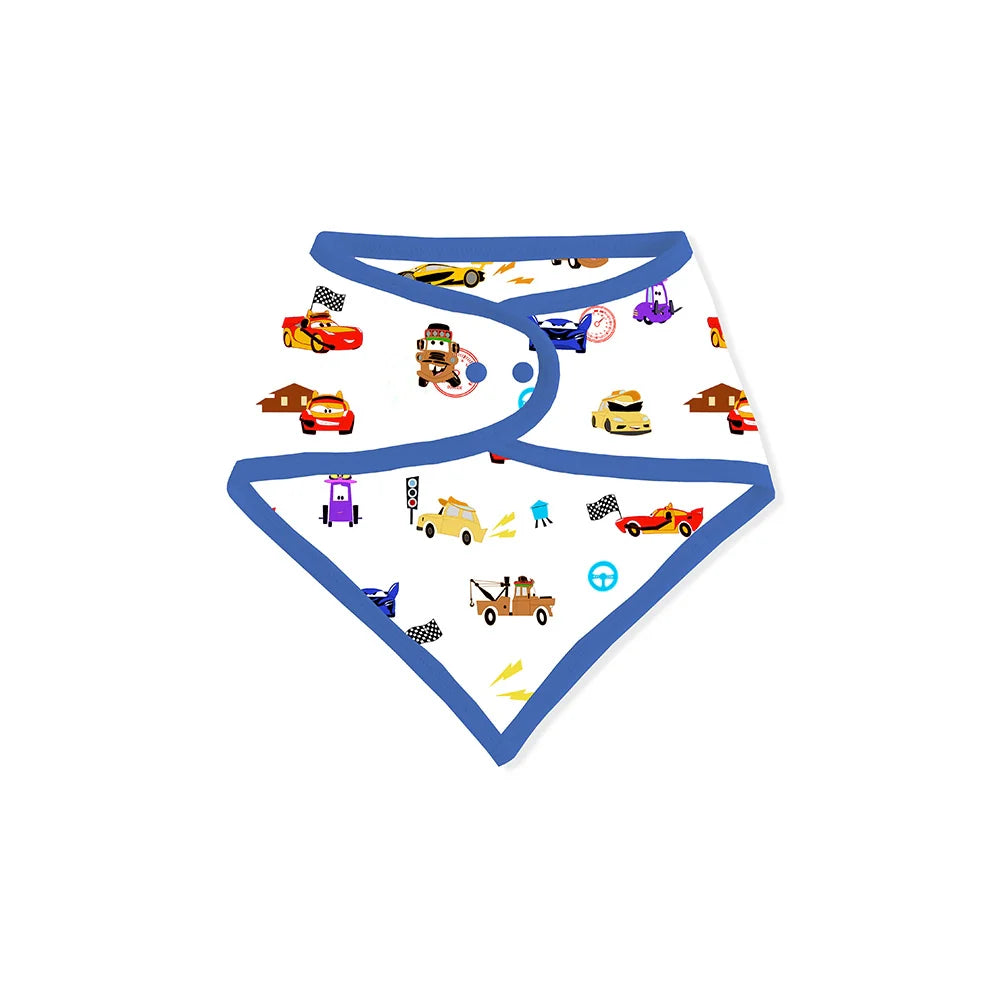 Race Car Cartoon Bamboo Baby Bib