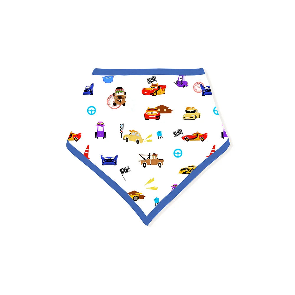 Race Car Cartoon Bamboo Baby Bib