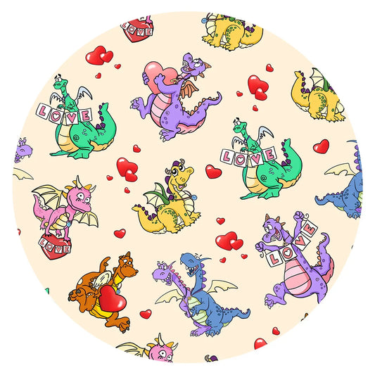 Valentine Dino Love Adventure And Hearts Bamboo Fitted Crib Sheet bamboo clothing design - baby apparel bamboo clothing with custom design - baby wear front view