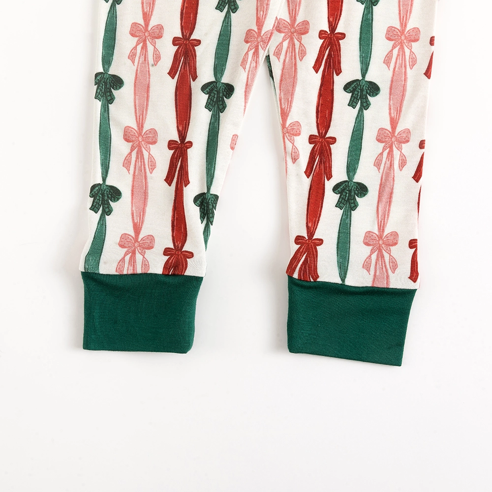 축구 인쇄 대나무 긴 소매 파자마 세트