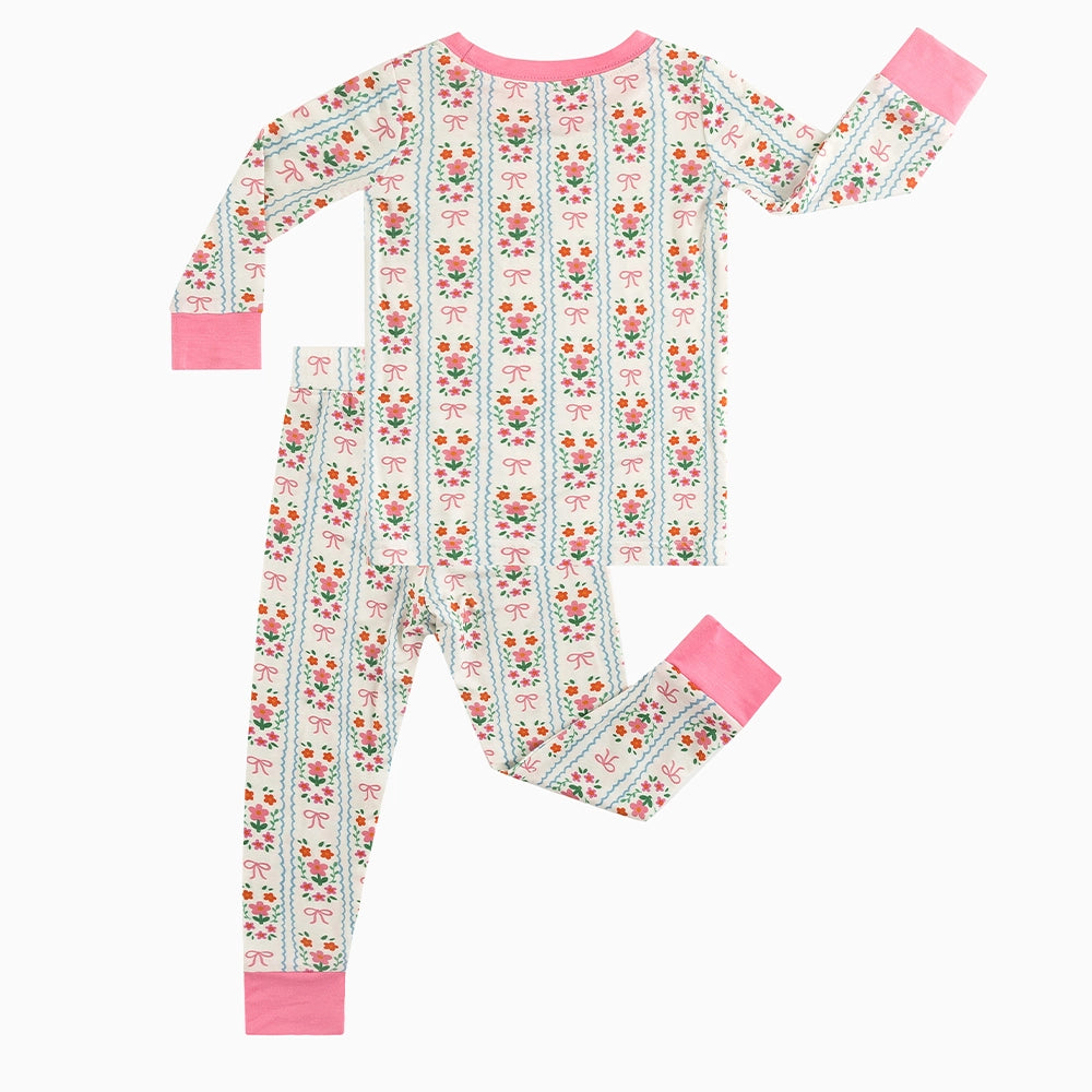 Ensemble de pyjama à manches longues à manches longues en bambou à imprimé de football