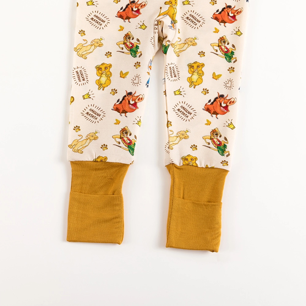 King Lion Friends Bamboo Zipper Romper Pajamas