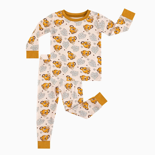 two-piece pajama set custom pattern - kids comfort wear two-piece pajama set with custom design - kids wear front view