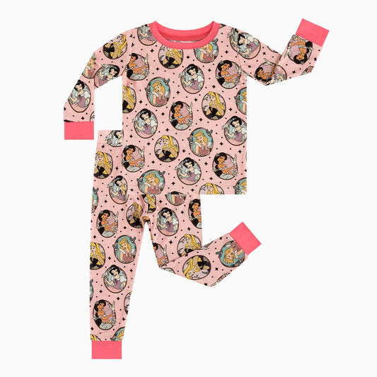 Beautiful Princesses Bamboo Long Sleeve Pajama Set bamboo clothing design - baby apparel bamboo clothing with custom design - baby wear front view