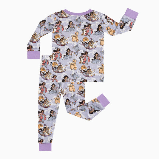 Magic Carpet Purple Bamboo Long Sleeve Pajama Set bamboo clothing design - baby apparel bamboo clothing with custom design - baby wear front view