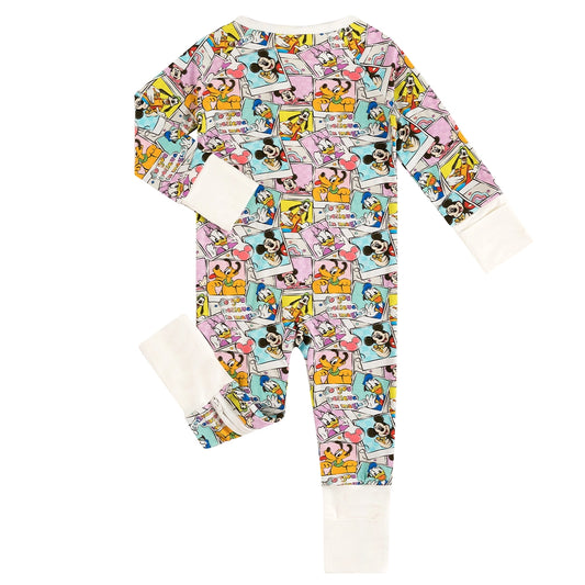 Cartoon Mouse Duck Dog Baby Bamboo Zipper Romper Pajamas bamboo clothing design - baby apparel bamboo clothing with custom design - baby wear front view