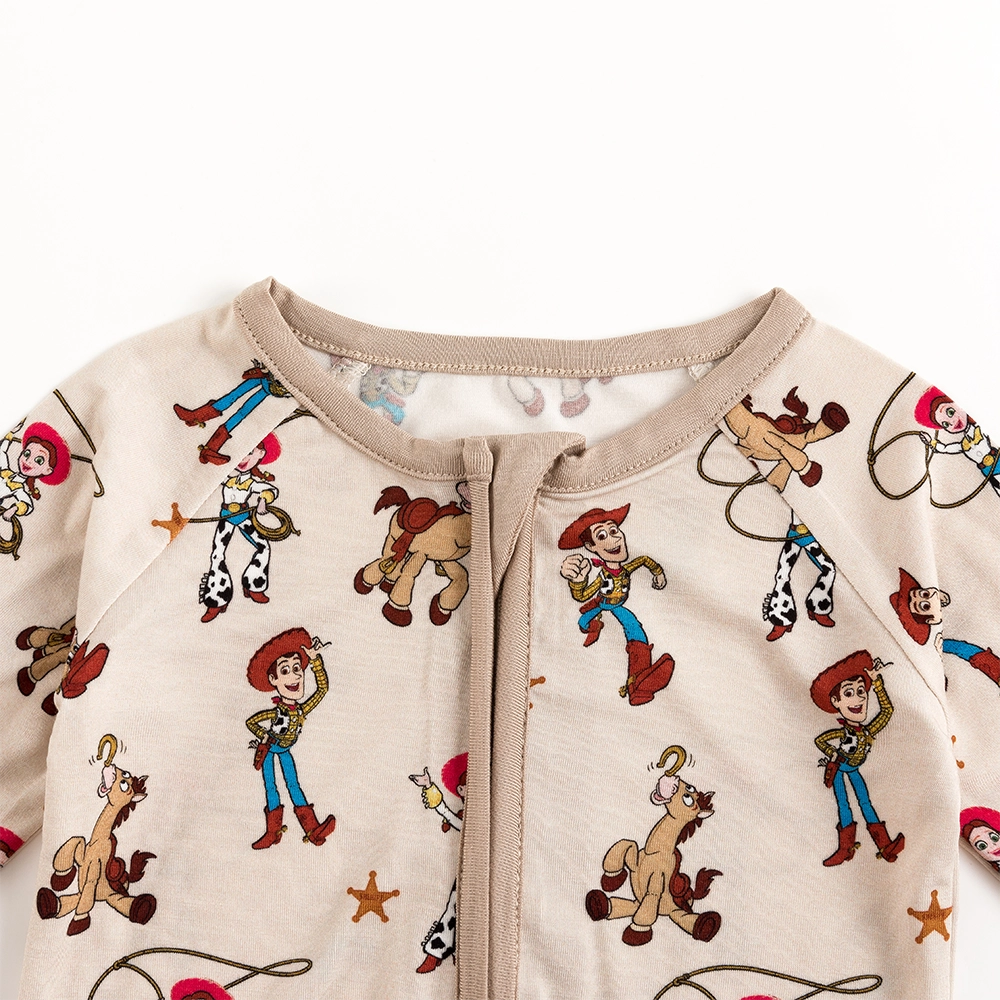 Cowboys Horses Baby Bamboo Zipper Romper Pajamas