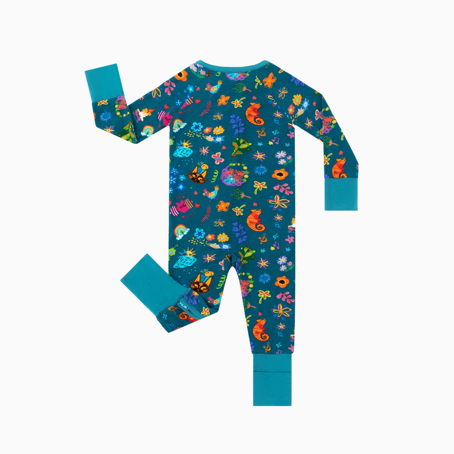 Spring Magic Garden Bamboo Zipper Romper Pajamas