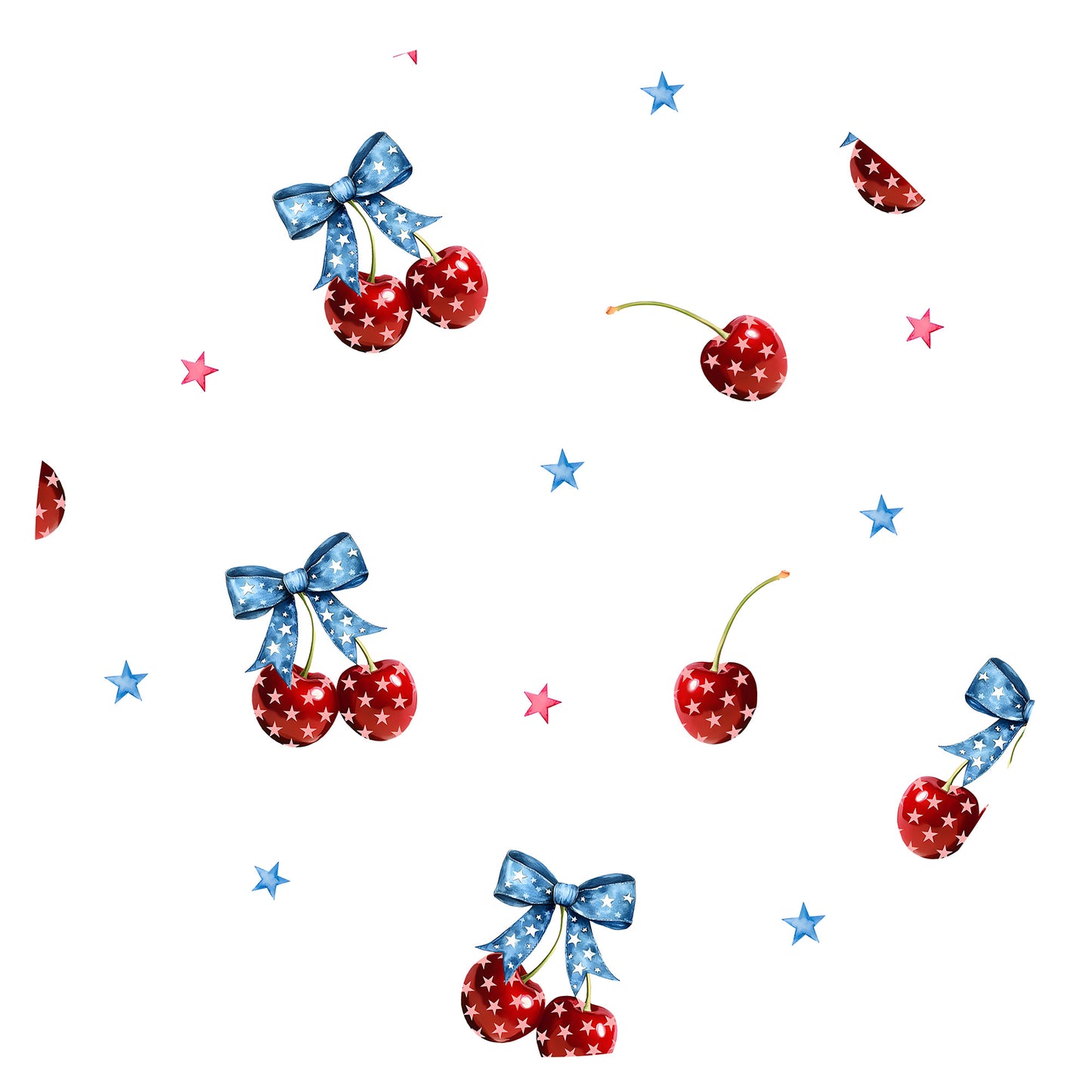 4th of July Cherry Bow Twinkling Stars Short Bamboo Zippy Baby Romper