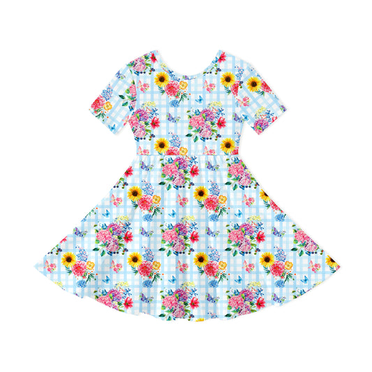 Robe bébé à manches longues en bambou et papillon