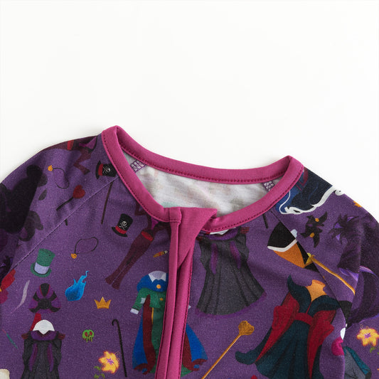 Halloween Classic Cartoon Characters Bamboo Zipper Romper Pajamas bamboo clothing design - baby apparel bamboo clothing with custom design - baby wear front view