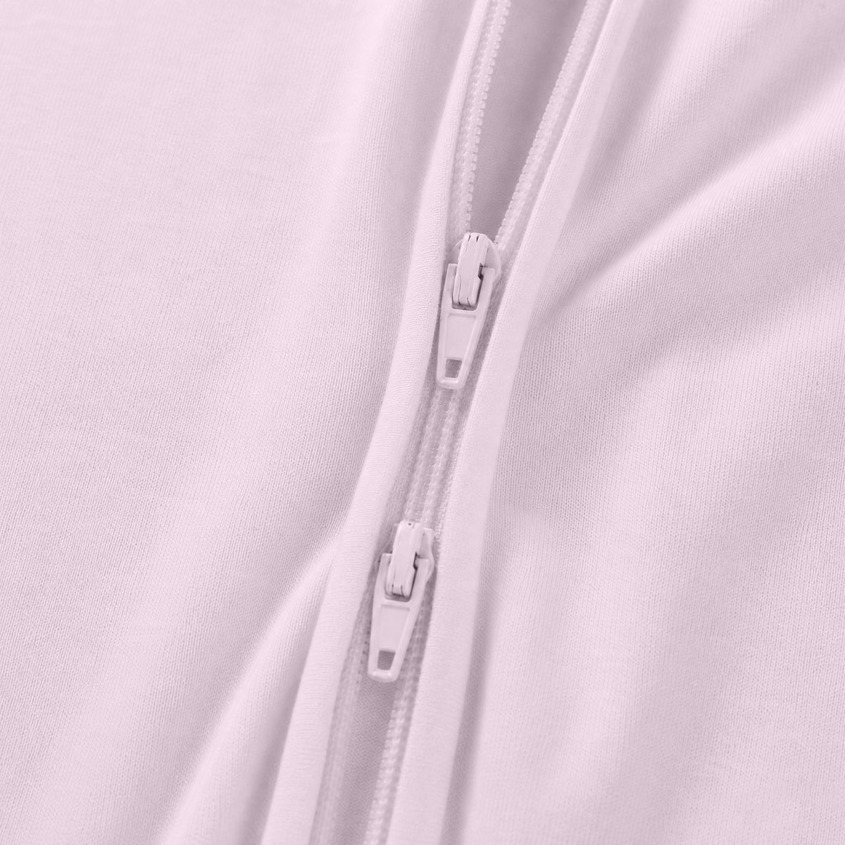 Soft Pink Solid Bamboo Zipper Romper Pajamas