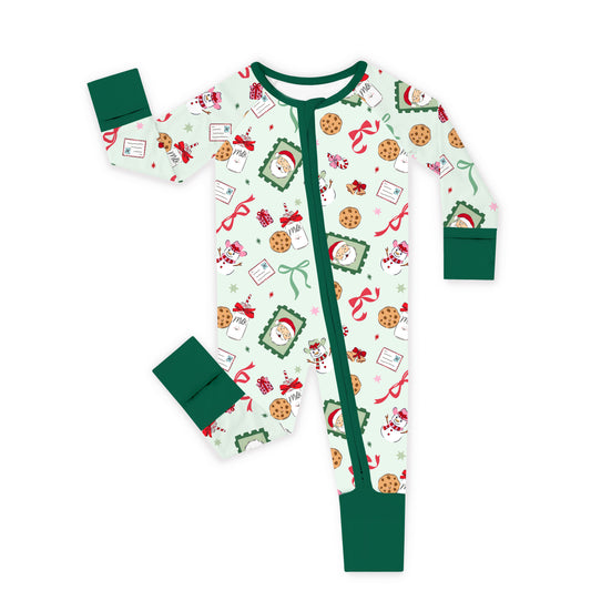 Christmas Santa’s Sweet Treats Baby Bamboo Zipper Pajama Romper