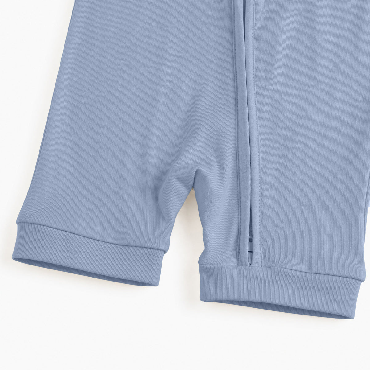 Baby Bamboo Zipper Pajama Romper Greyish Misty Blue