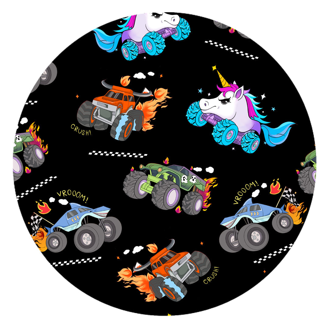 Monster Truck Green Bamboo Short Family Matching Pajamas