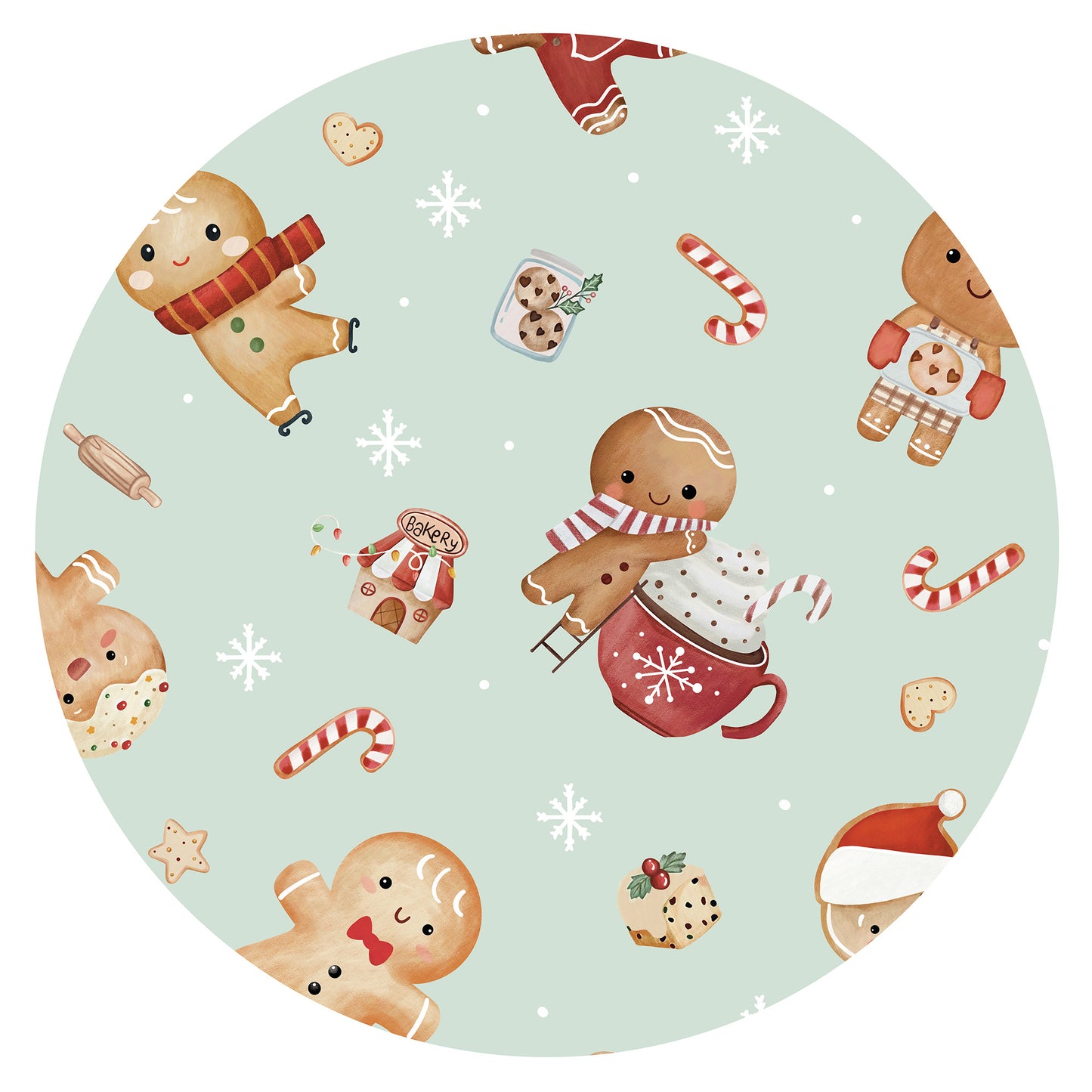 Christmas Gingerbread Sweet Bakery Baby Bamboo Zipper Pajama Romper