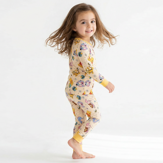 Little Bear Bee Pig Bamboo Long Sleeve Pajama Set bamboo clothing design - baby apparel bamboo clothing with custom design - baby wear front view