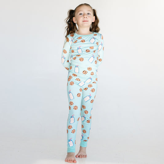 Cookie Milk Bamboo Long Sleeve Pajama Set bamboo clothing design - baby apparel bamboo clothing with custom design - baby wear front view