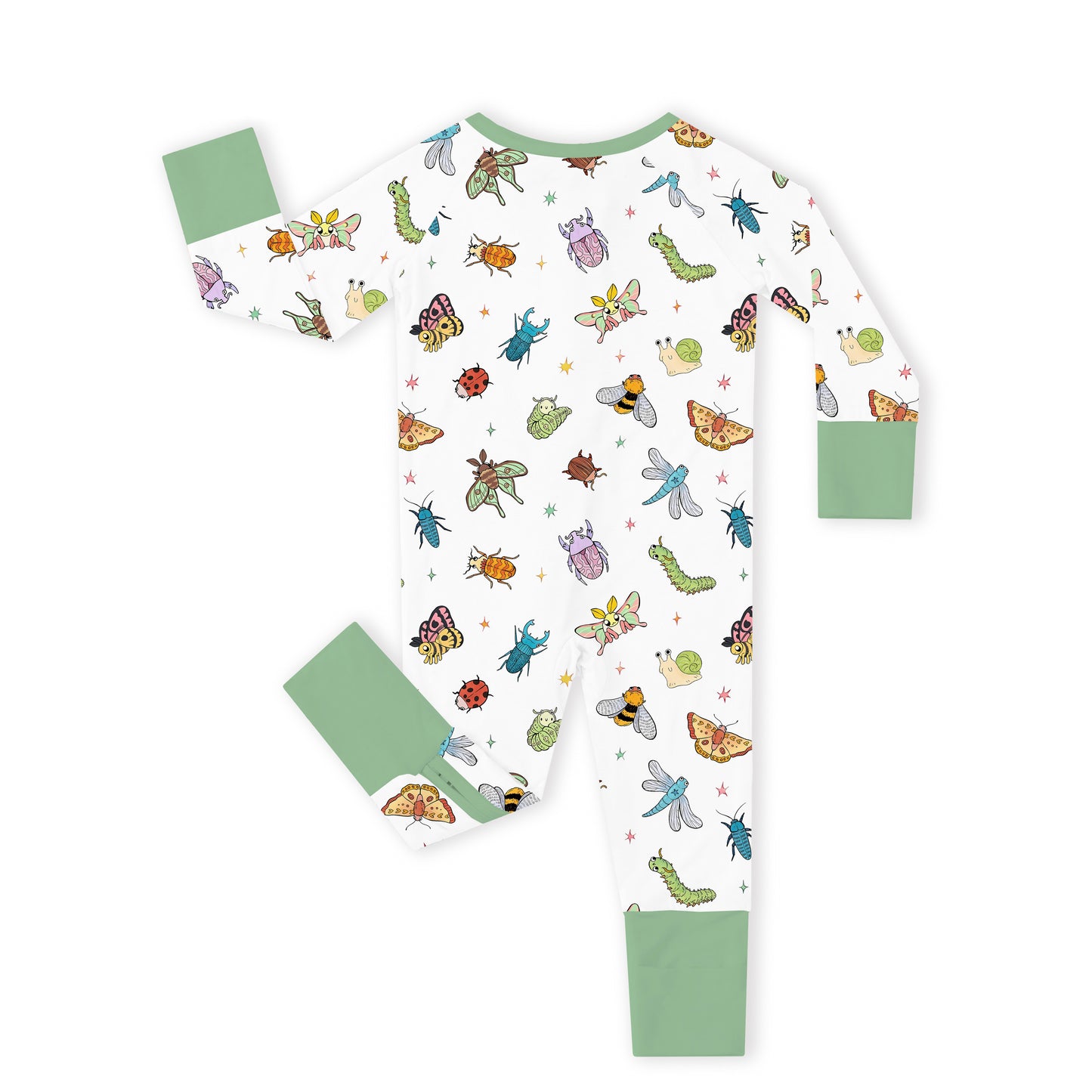 Little Garden Insects Adventure Bamboo Zipper Romper Pajamas