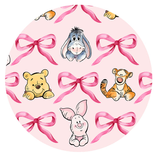 Sunny Bear And Pig Friends Bow Print Bamboo Womens Pajamas Set bamboo clothing design - baby apparel bamboo clothing with custom design - baby wear front view