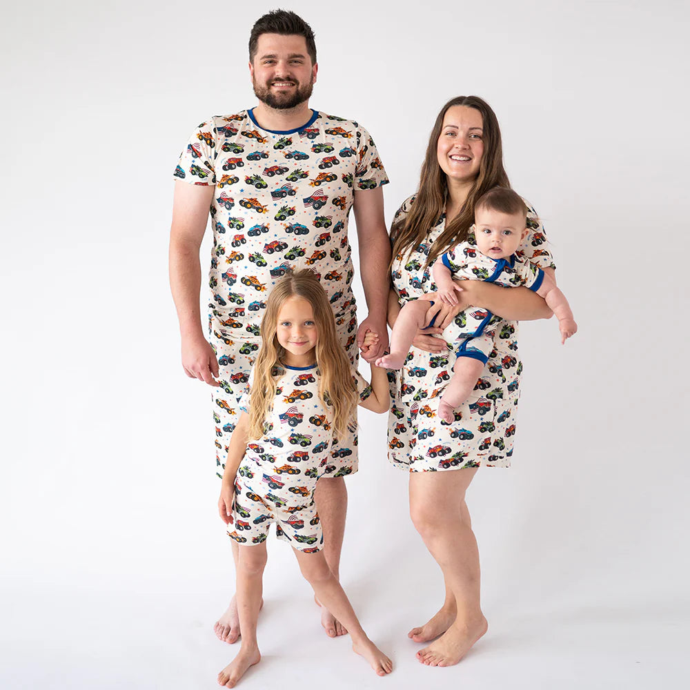 4th of July × Monster Truck Bamboo Short Family Matching Pajamas