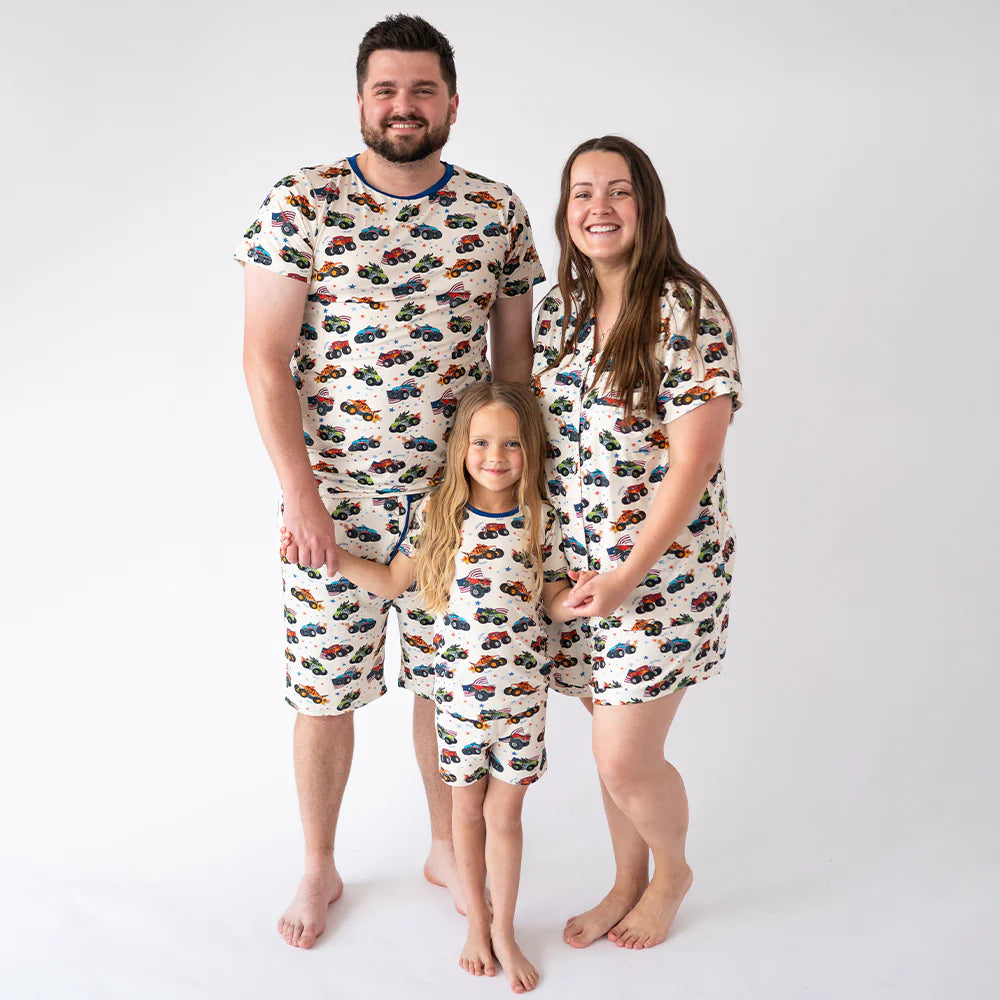4th of July × Monster Truck Bamboo Short Family Matching Pajamas