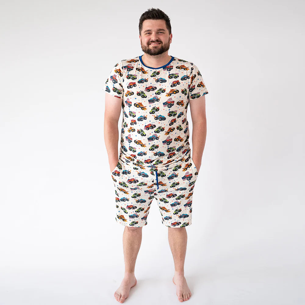 4th of July × Monster Truck Bamboo Short Family Matching Pajamas