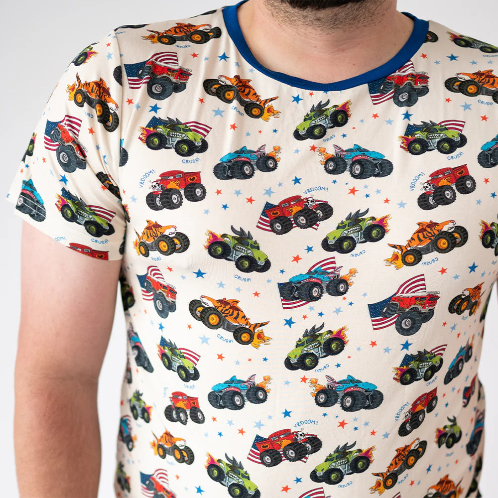 4th of July × Monster Truck Bamboo Short Family Matching Pajamas