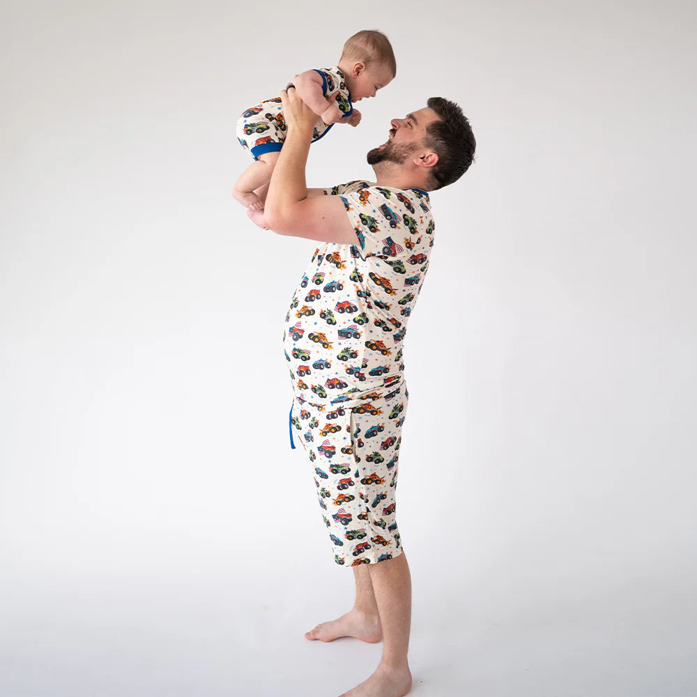 4th of July × Monster Truck Bamboo Short Family Matching Pajamas