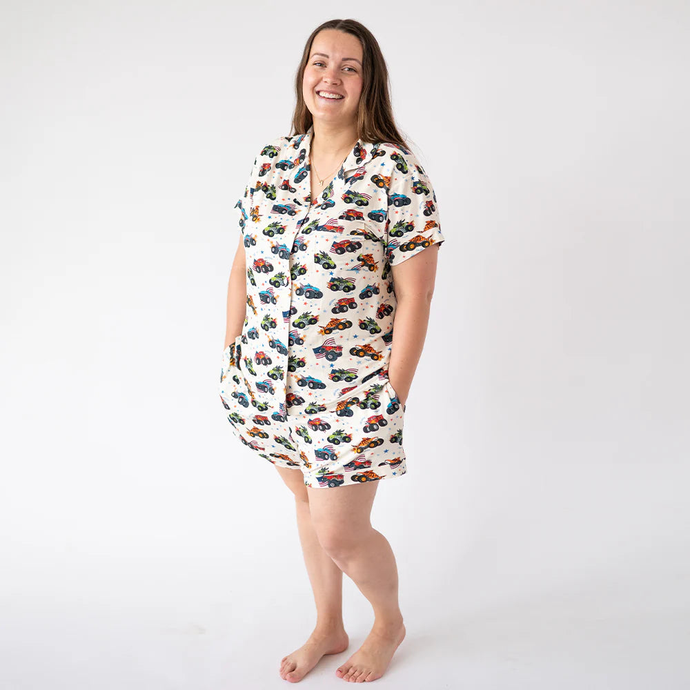 4th of July × Monster Truck Bamboo Short Family Matching Pajamas