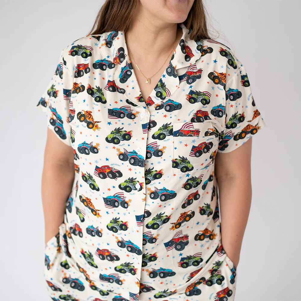 4th of July × Monster Truck Bamboo Short Family Matching Pajamas