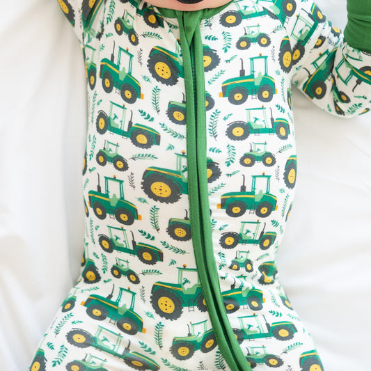 Truck vehicle pattern bamboo fabric baby romper side view children wear heavy