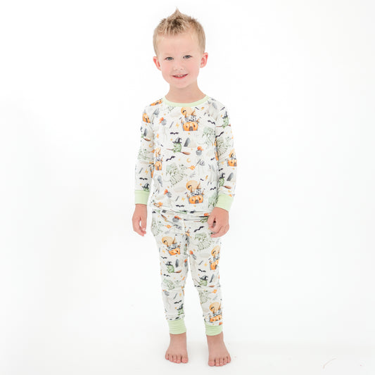 Halloween Unicorn Bamboo Long Sleeve Pajama Set bamboo clothing design - baby apparel bamboo clothing with custom design - baby wear front view
