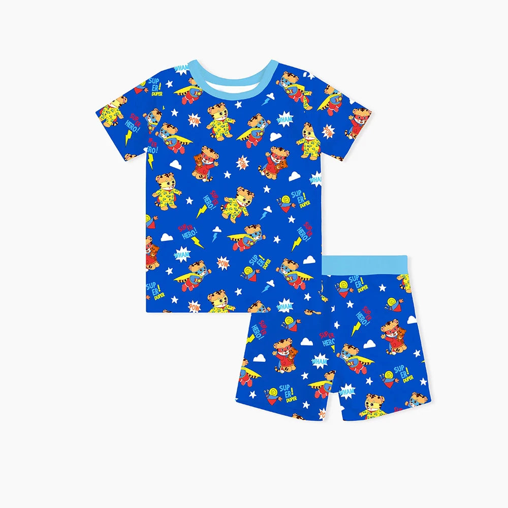 Tiger Neighbor Dad&Me Bamboo Family Short Matching Pajamas