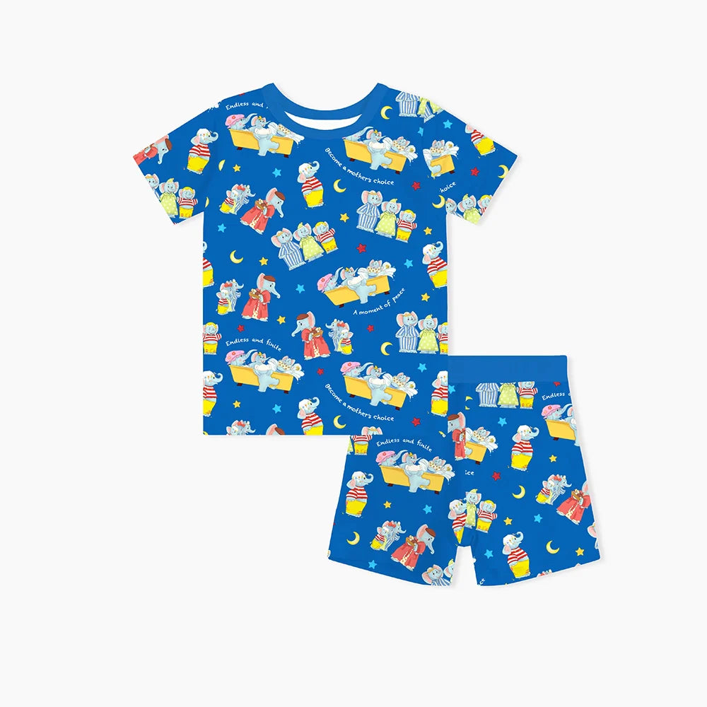 Father's Day Elephant Bamboo Family Short Matching Pajamas
