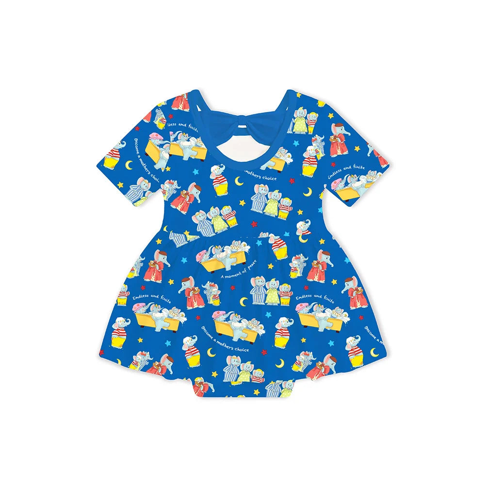 Father's & Mother's Day Elephant Family Twirl Dress With Bodysuit